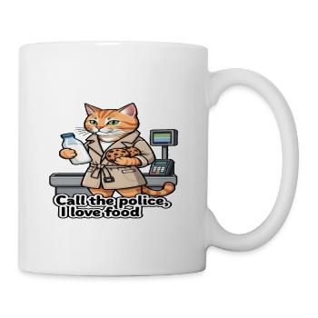 Foodie Cat Detective - Coffee/Tea Mug - white - Right