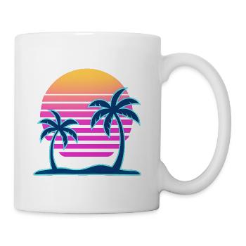 Neon Palm Sunset Island - Coffee/Tea Mug - white - Right
