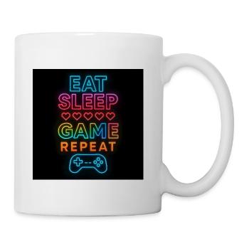 Neon Eat Sleep Game Repeat - Coffee/Tea Mug - white - Right