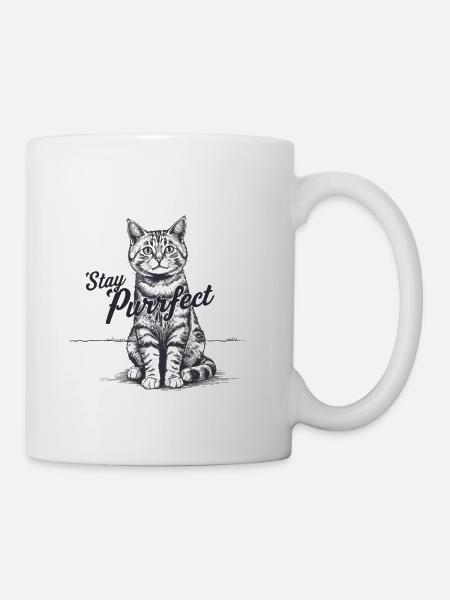Retro vaporwave cat - Coffee/Tea Mug - white