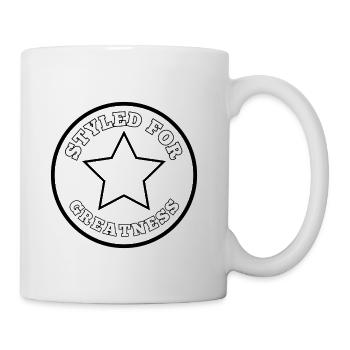Styled For Greatness™ Black & White Bold & Built - Coffee/Tea Mug - white - Right