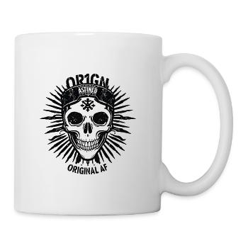 Dark Sunburst Skull Emblem - Coffee/Tea Mug - white - Right