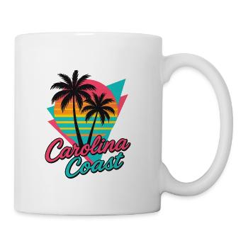 Carolina Coast Retro Palm Sunset - Coffee/Tea Mug - white - Right