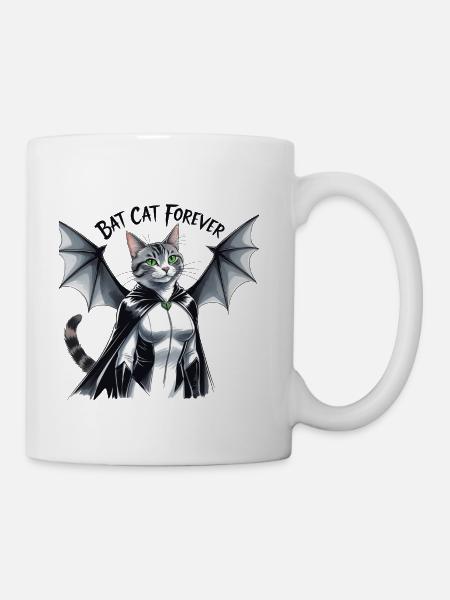 Bat Cat – Bat Cat Forever Halloween Design - Coffee/Tea Mug - white