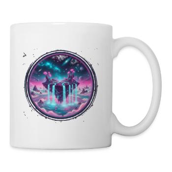 Floating Island Dreamscape – Surreal Cosmic Fantas - Coffee/Tea Mug - white - Right