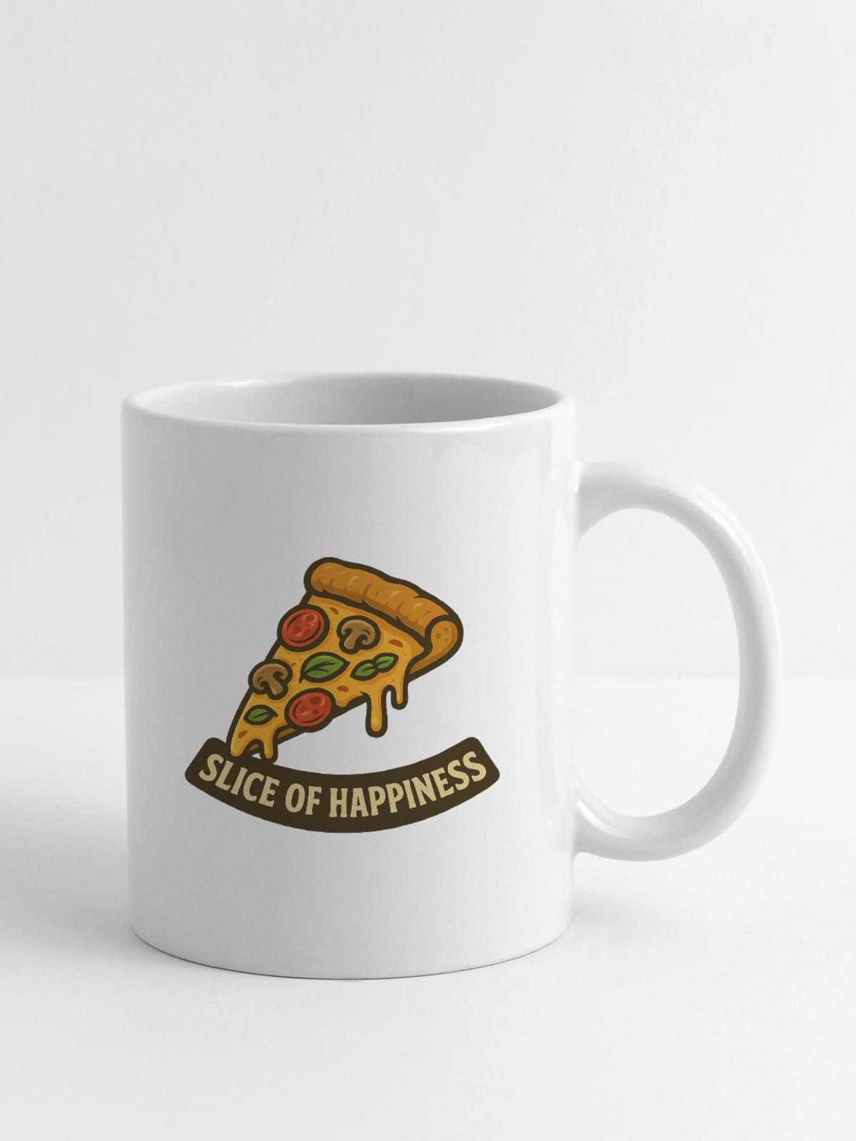 Slice of Happiness Pizza Slice - Coffee/Tea Mug - white - Right