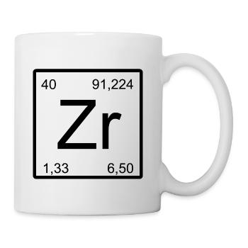 Zirconium Zr Element Glyph - Coffee/Tea Mug - white - Right
