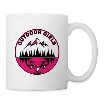 Pink Mountain Outdoor Girls Logo - Coffee/Tea Mug - white - Right