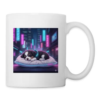 Neon Cyber Puppy Streetwear - Coffee/Tea Mug - white - Right
