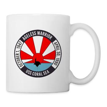 Sunrise Carrier Patch USS Coral Sea - Coffee/Tea Mug - white - Right