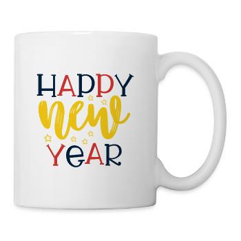 happy new year christmas design cool design - Coffee/Tea Mug - white - Right