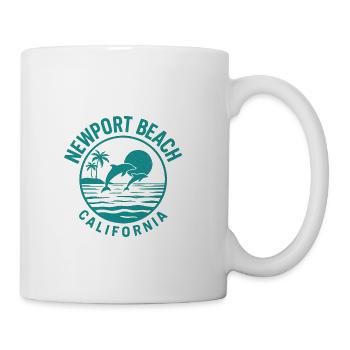Newport Beach Dolphins Badge - Coffee/Tea Mug - white - Right