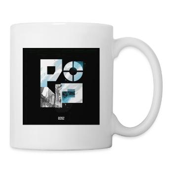 Blue Grid Echo Urban Collage 0262 - Coffee/Tea Mug - white - Right