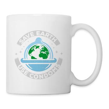 Save Earth Use Condoms - Coffee/Tea Mug - white - Right
