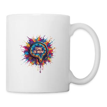 Time is Now Neon Splash Clock - Coffee/Tea Mug - white - Right