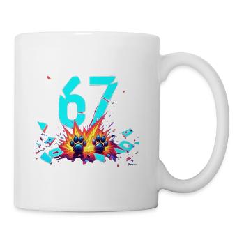 67 Burst Neon Paw Explosion - Coffee/Tea Mug - white - Right