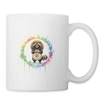 Watercolor Tanuki Raccoon - Coffee/Tea Mug - white - Right