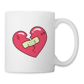Broken Heart and Patch - Coffee/Tea Mug - white - Right