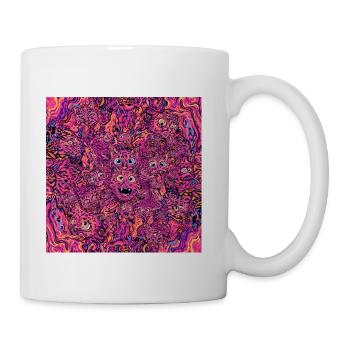 Psychedelic Cat Overload Trippy Feline Chaos - Coffee/Tea Mug - white - Right