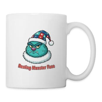 Resting Monster Santa Face - Coffee/Tea Mug - white - Right