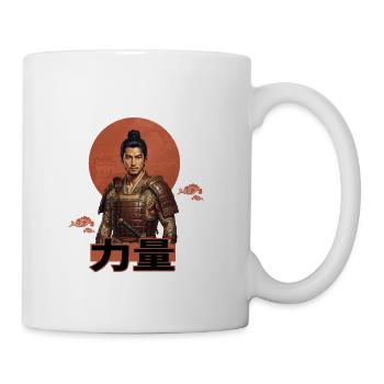 Samurai Warrior Under the Red Moon – Japanese Tatt - Coffee/Tea Mug - white - Right