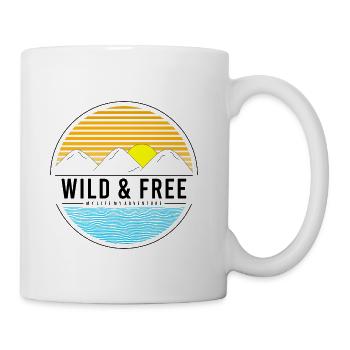 Striped Sunset Over Mountain Lake - Coffee/Tea Mug - white - Right