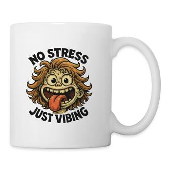No Stress Just Vibing Cartoon - Coffee/Tea Mug - white - Right