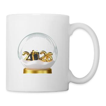 New Year 2026 Snow Globe Gift - Coffee/Tea Mug - white - Right
