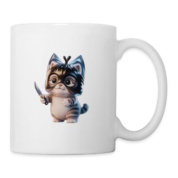 Ninja Kitten with Dagger - Coffee/Tea Mug - white - Right
