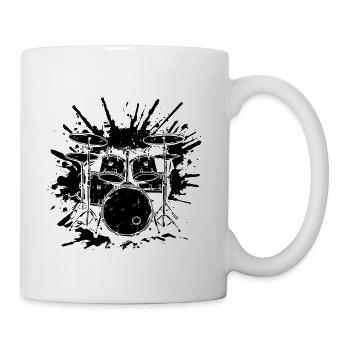 Drum Set Graphic - Coffee/Tea Mug - white - Right