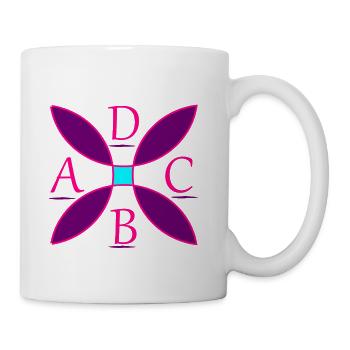 Four-Petal Letter Cross - Coffee/Tea Mug - white - Right