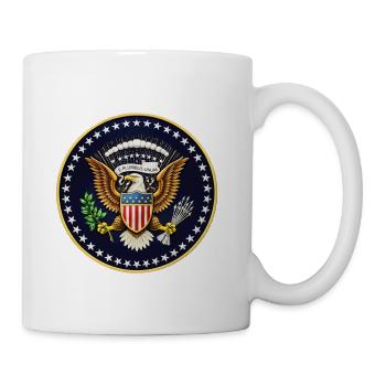 Eagle Seal Emblem with Olive and Arrows - Coffee/Tea Mug - white - Right