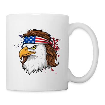 Patriotic Eagle Bandana Art - Coffee/Tea Mug - white - Right