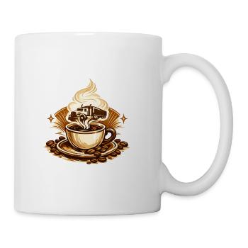 Truck Steam Latte Art - Coffee/Tea Mug - white - Right