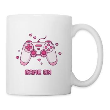 Cute Pink Kawaii Game Controller with Hearts - Coffee/Tea Mug - white - Right