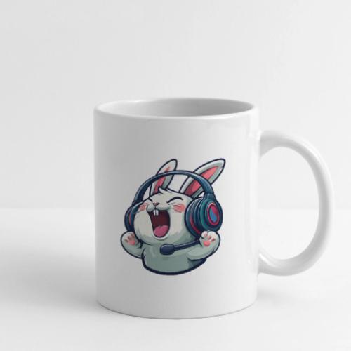 Gamer Bunny Headset Cartoon Design - Coffee/Tea Mug