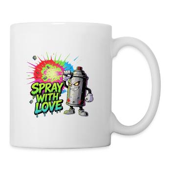 Spray With Love Graffiti - Coffee/Tea Mug - white - Right