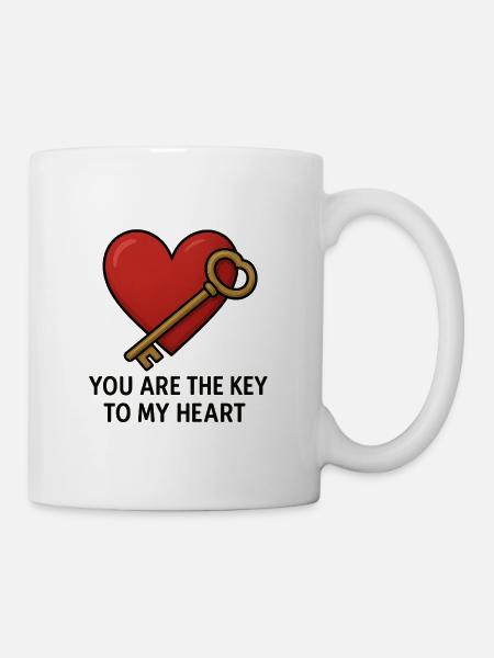 Key to My Heart Graphic - Coffee/Tea Mug - white