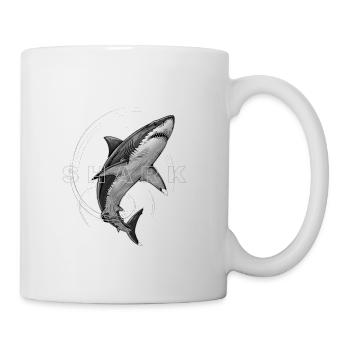 Shark Circle Mono Graphic - Coffee/Tea Mug - white - Right