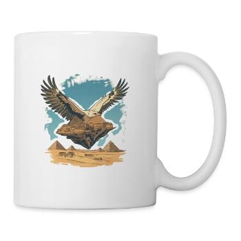 Eagle over Floating Pyramid Oasis - Coffee/Tea Mug - white - Right
