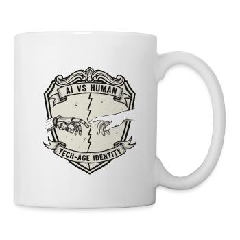 AI vs Human Tech Identity - Coffee/Tea Mug - white - Right