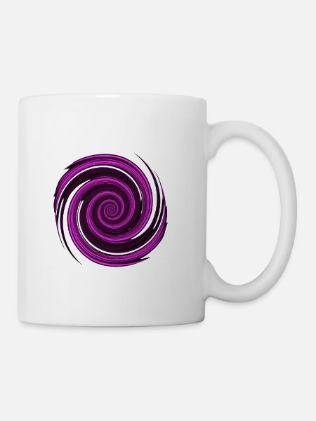Neon Purple Spiral Vortex - Coffee/Tea Mug - white