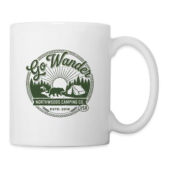 Go Wander Northwoods Camping Logo - Coffee/Tea Mug - white - Right
