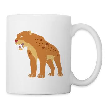 Sabertooth Tiger Prehistoric Cat Smilodon - Coffee/Tea Mug - white - Right