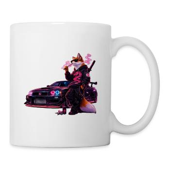 Neon Fox Racer - Coffee/Tea Mug - white - Right