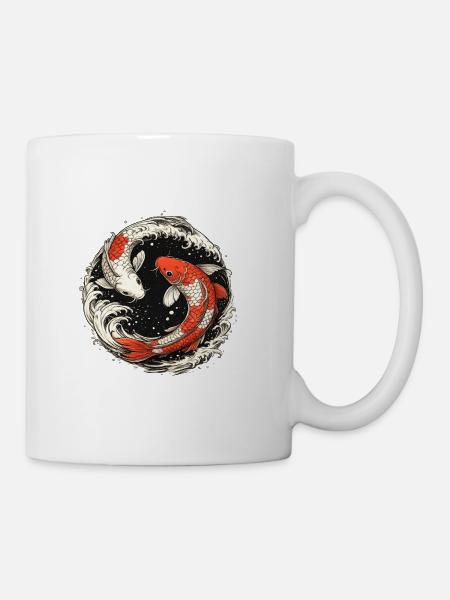 Koi Circle of Waves - Coffee/Tea Mug - white