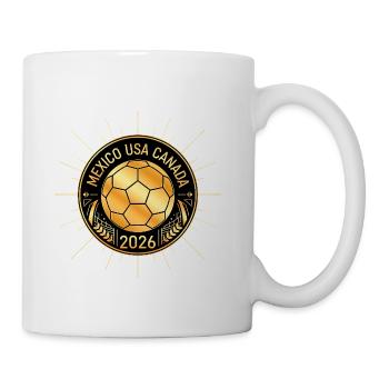 Gold Nations Soccer Badge 2026 Mexico Canada USA - Coffee/Tea Mug - white - Right