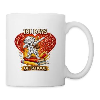 101 Days of School Music Dog – Cute Dalmatian - Coffee/Tea Mug - white - Right