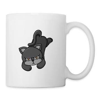 Grouchy Grey Cat - Coffee/Tea Mug - white - Right