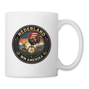 Netherlands USA World Cup Rooster Emblem - Coffee/Tea Mug - white - Right